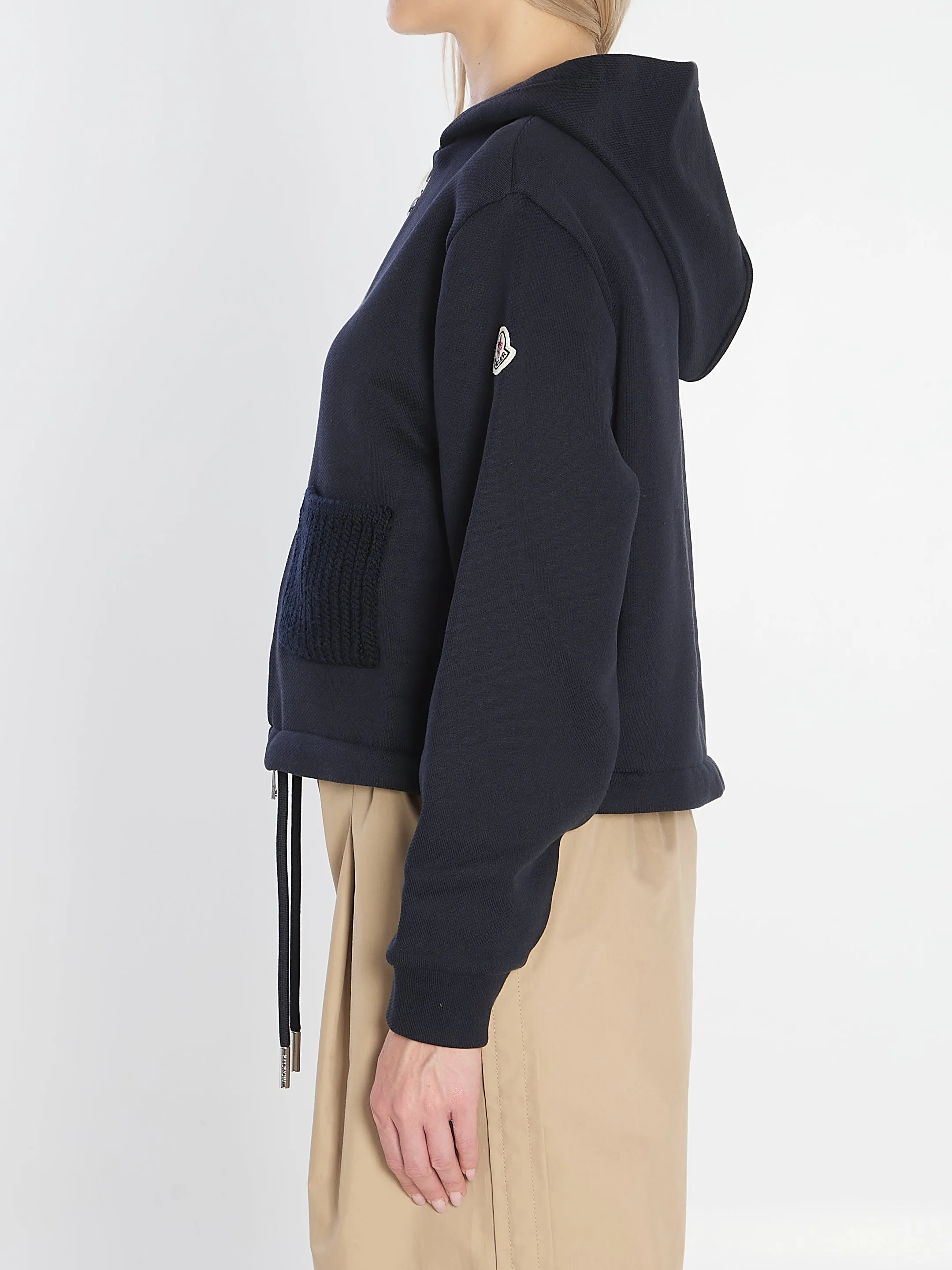 KNIT ACCENT COTTON ZIP-UP HOODIE sold by Lord & Taylor product image thumbnail 3