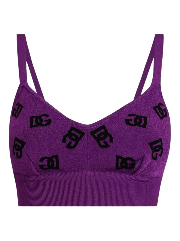 VISCOSE BRA TOP WITH DG JACQUARD LOGO sold by Lord & Taylor