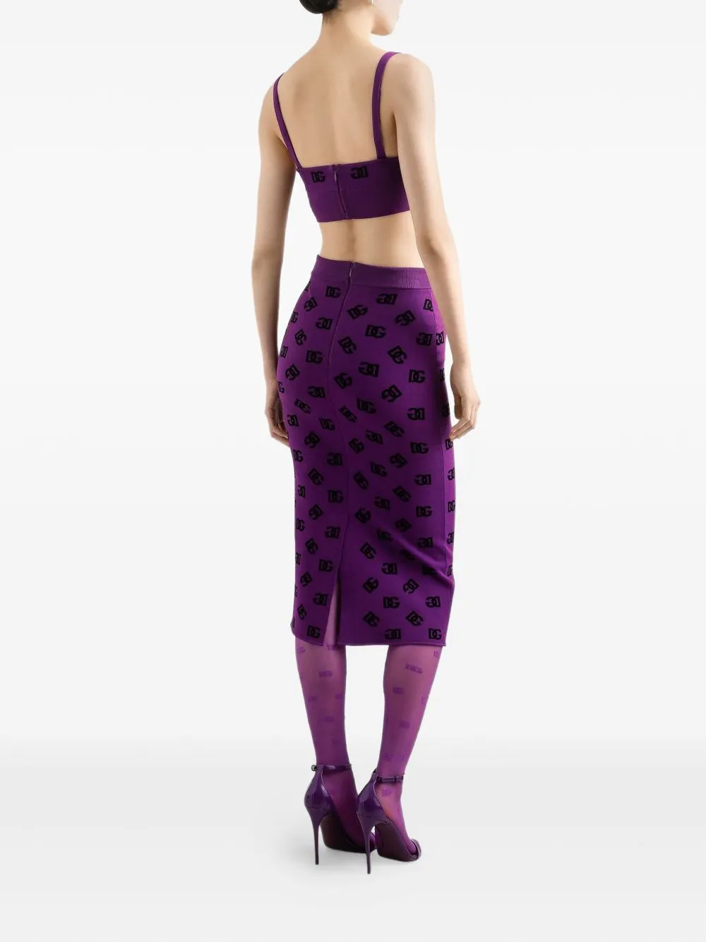 VISCOSE BRA TOP WITH DG JACQUARD LOGO sold by Lord & Taylor product image thumbnail 3