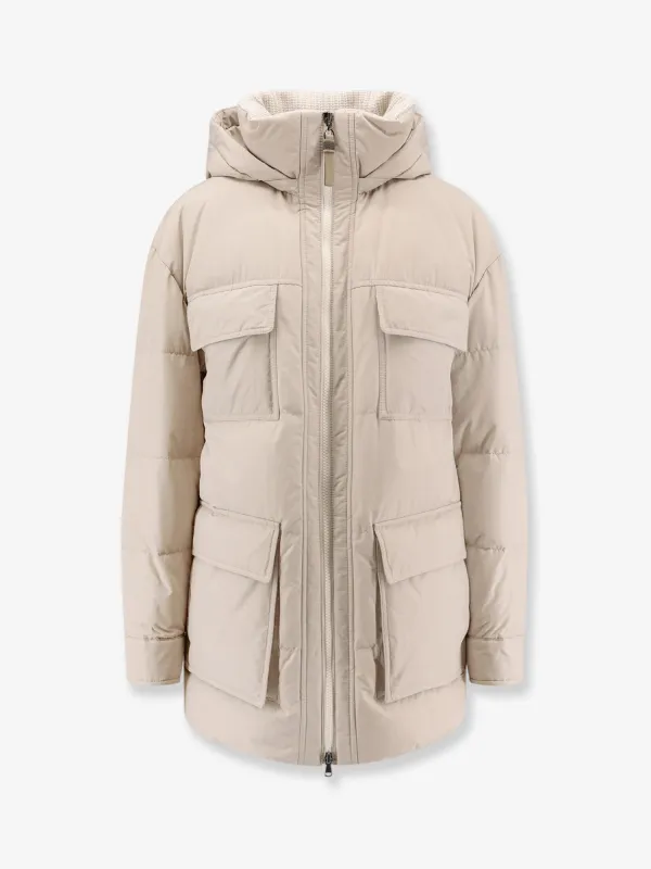 Hooded Down Jacket in Grey sold by Lord & Taylor