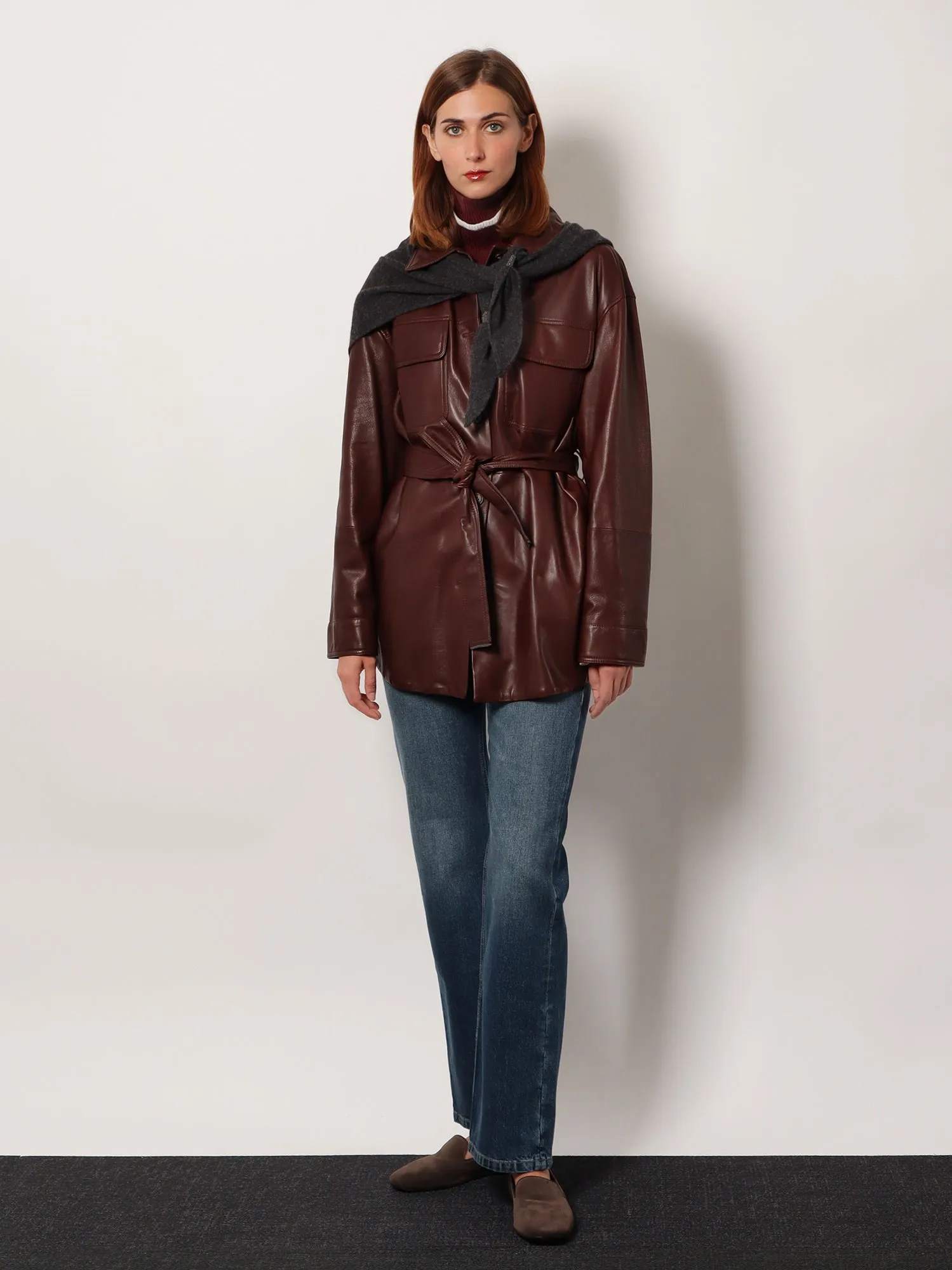 Leather Jacket with Belt sold by Lord & Taylor product image thumbnail 2
