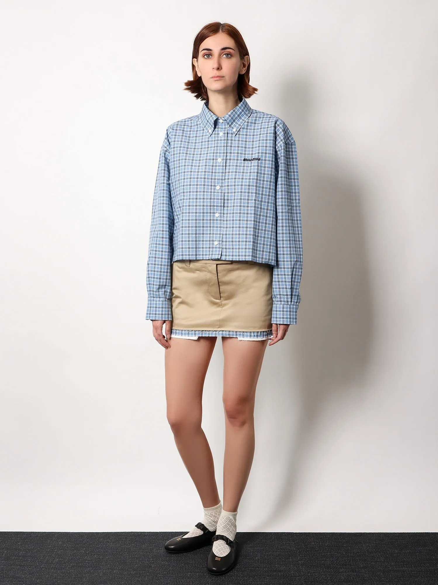 Cotton Skirt with Check Insert sold by Lord & Taylor product image thumbnail 2