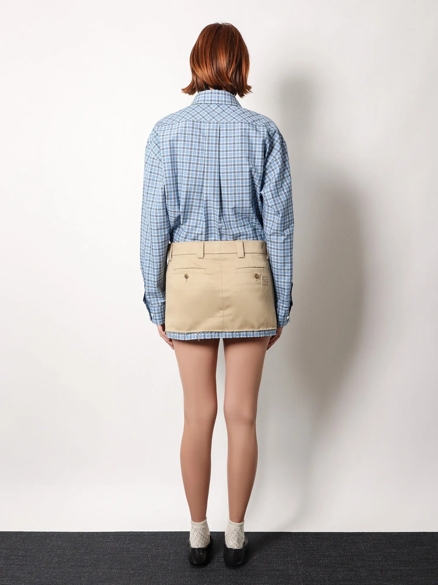 Cotton Skirt with Check Insert sold by Lord & Taylor product image thumbnail 3