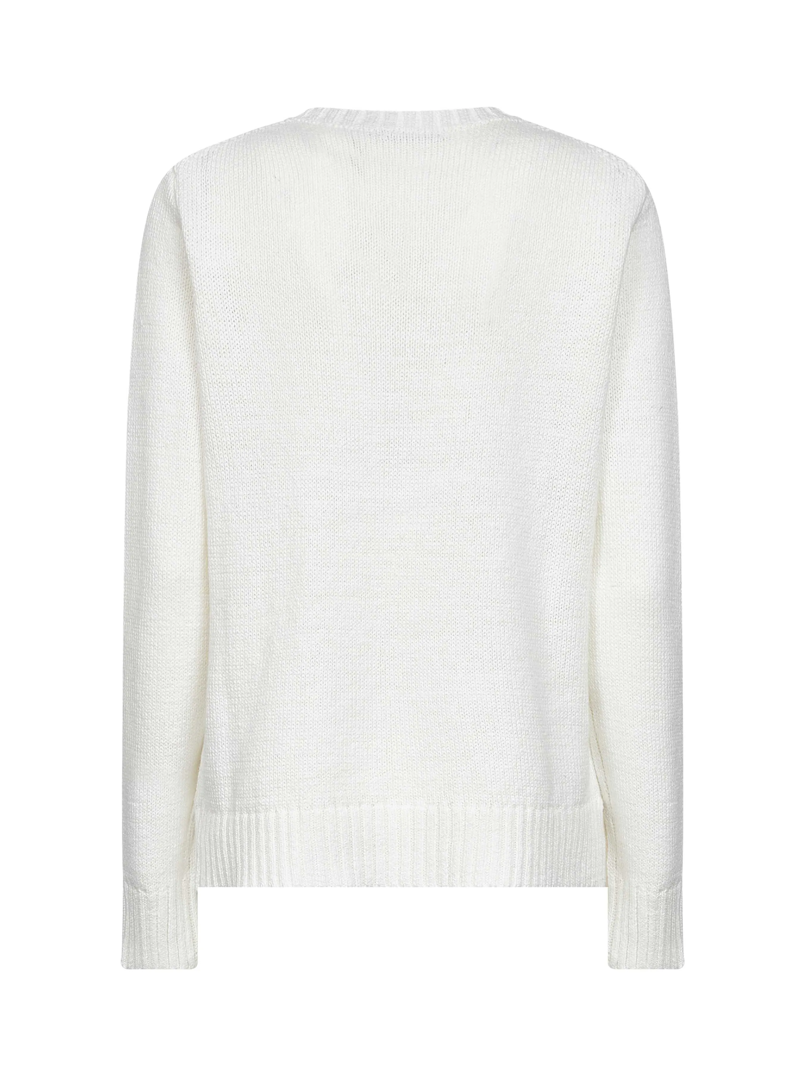 White Linen and Cotton Polo Bear Sweater sold by Lord & Taylor product image thumbnail 4