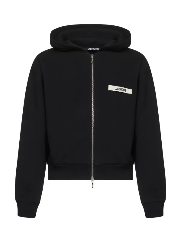 Black Gros Grain Zipped Hoodie sold by Lord & Taylor