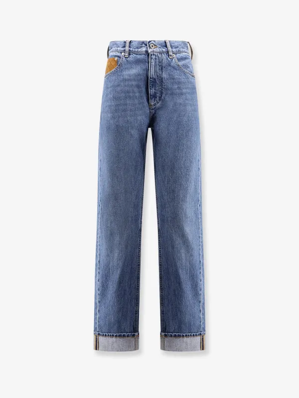 Turned Up Straight Leg Jeans sold by Lord & Taylor