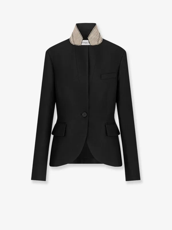 Wool and Silk Grain de Poudre Blazer sold by Lord & Taylor