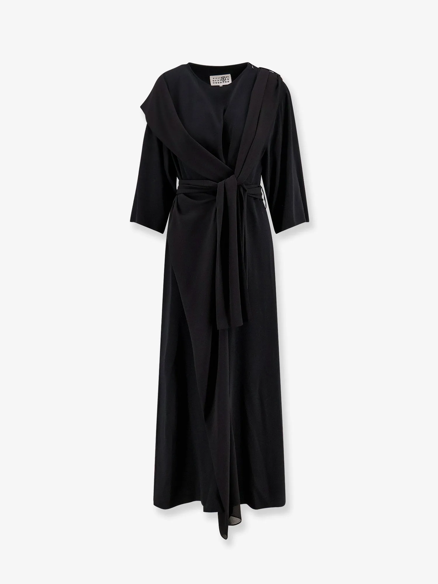 Long Jersey Dress with Satin Inserts sold by Lord & Taylor