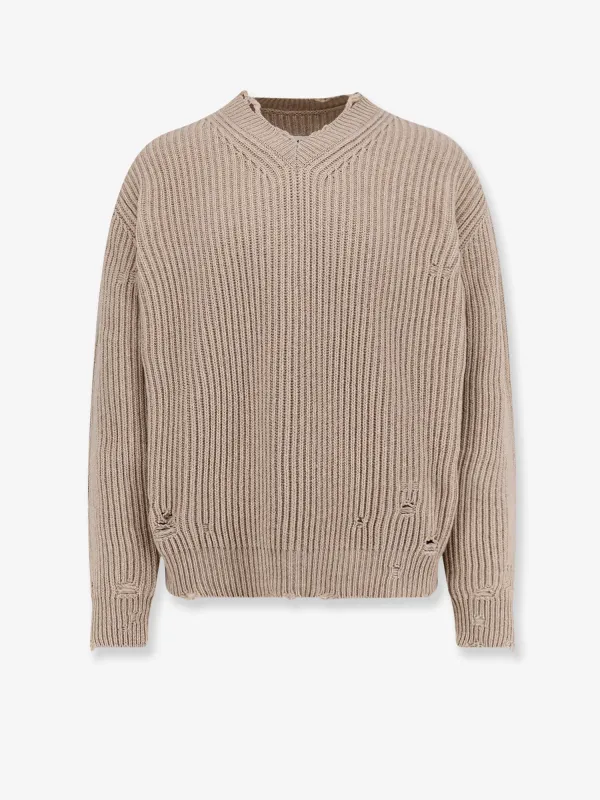 Wool Blend Sweater with Distressed Effect made by Maison Margiela