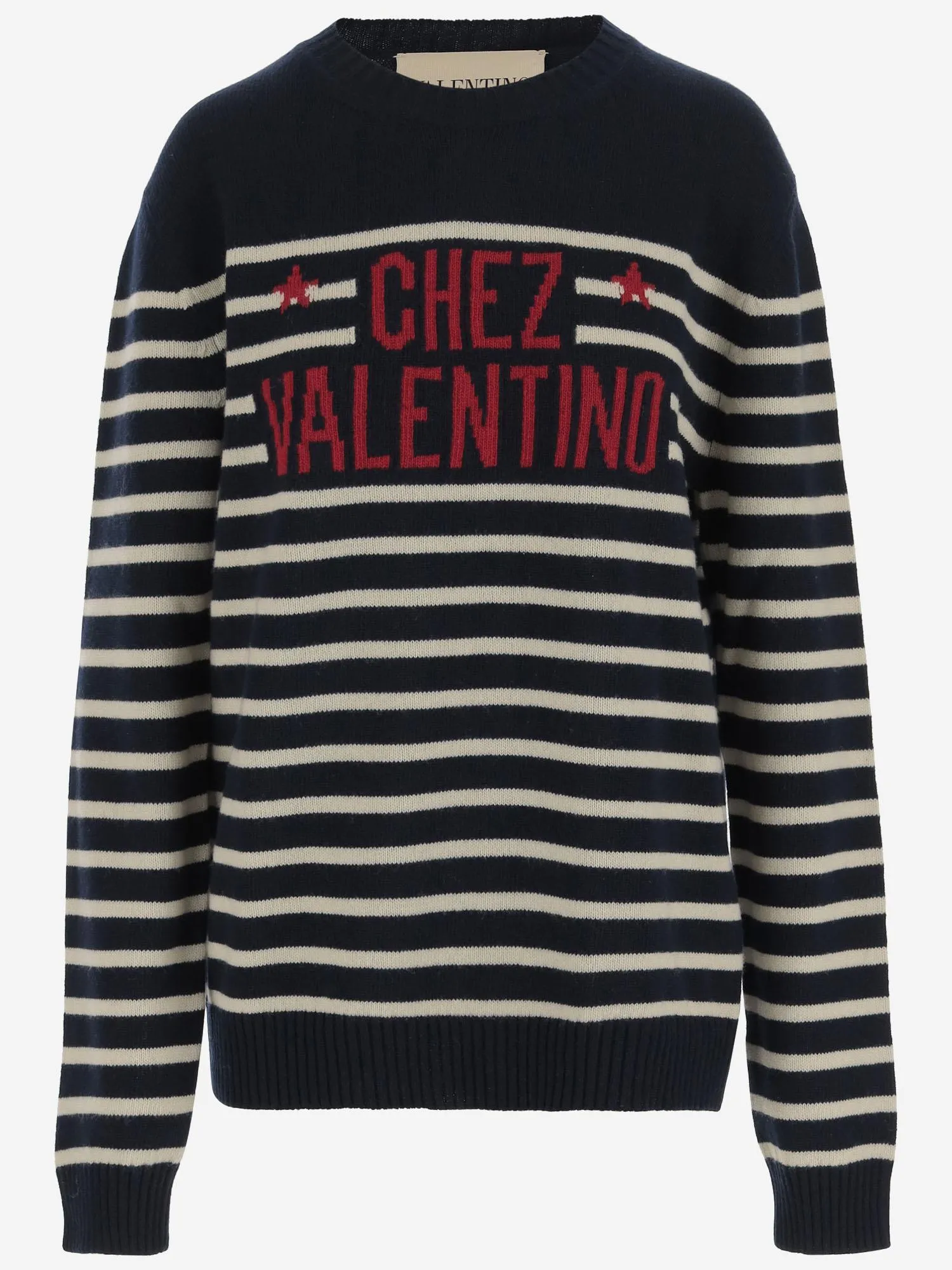 Chez Valentino Wool Sweater with Striped Pattern sold by Lord & Taylor