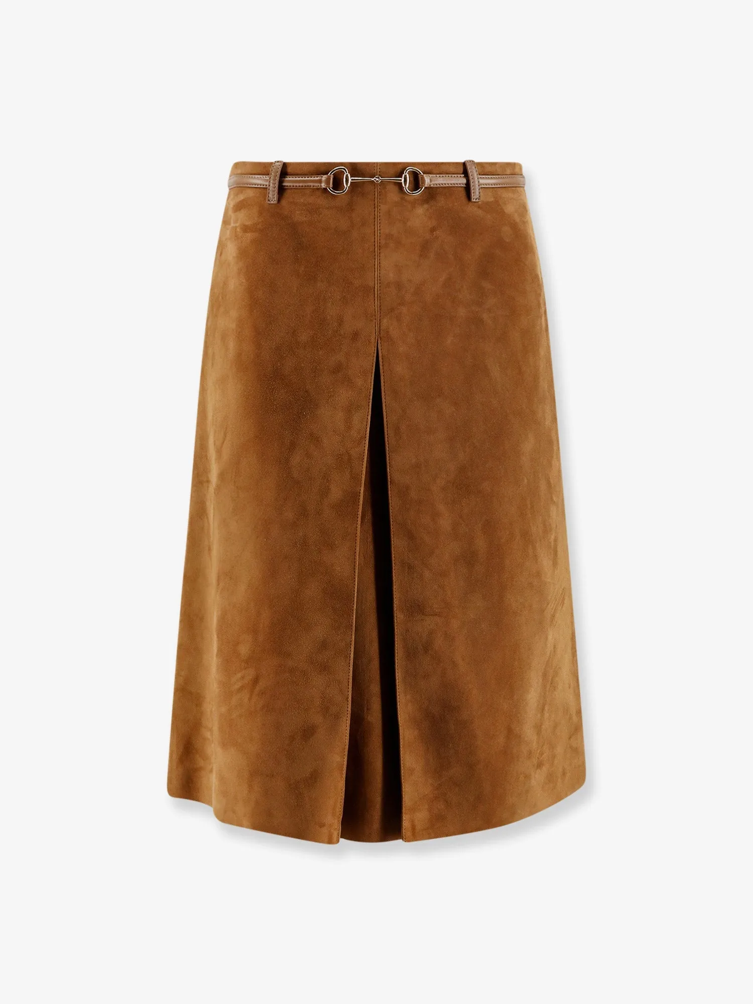 Suede Skirt with Horsebit Detail sold by Lord & Taylor