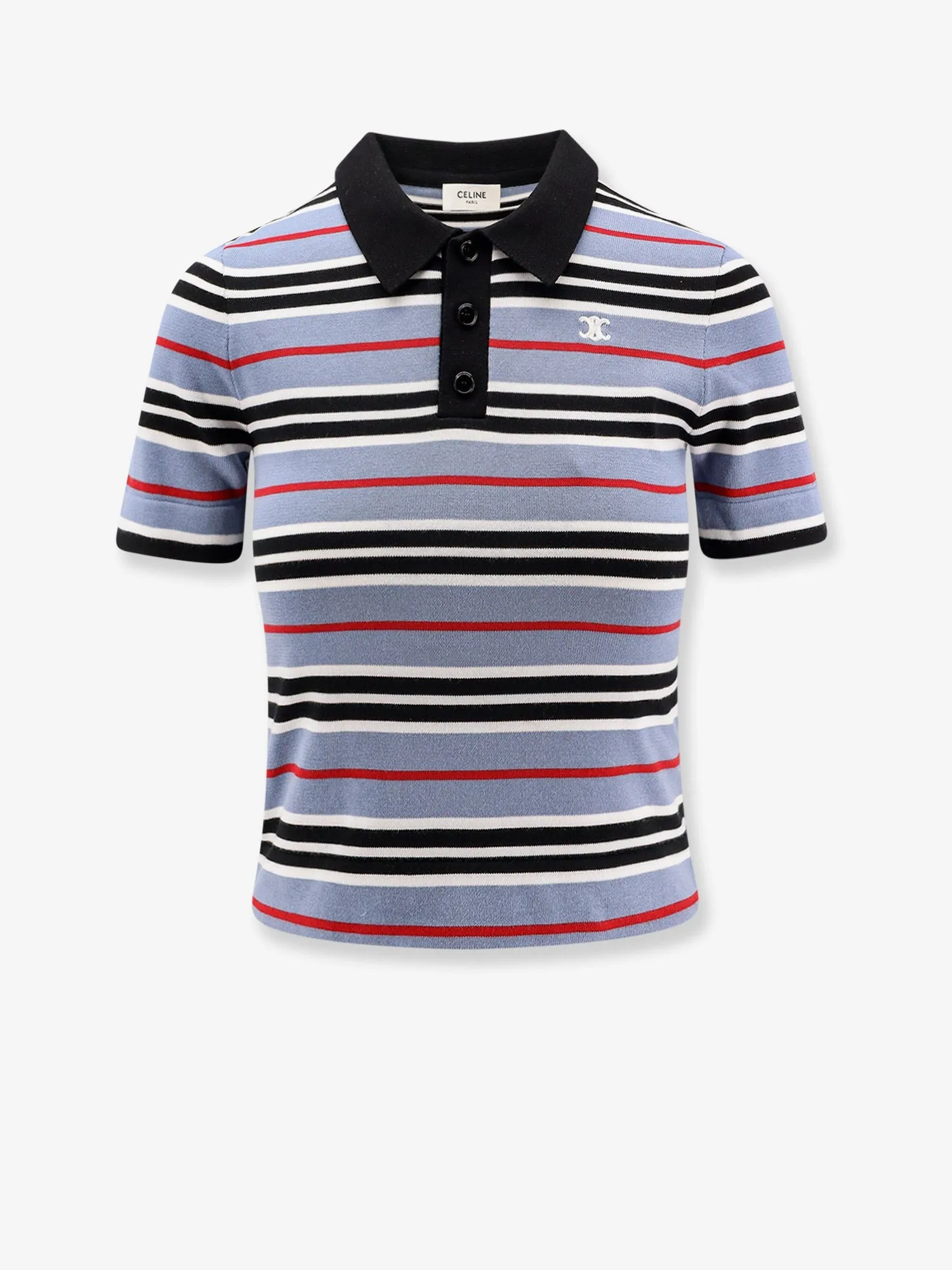 Cotton Knit Polo Shirt with Striped Motif sold by Lord & Taylor