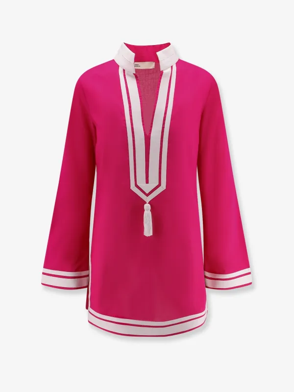 Cotton Short Dress with Contrasting Profiles sold by Lord & Taylor
