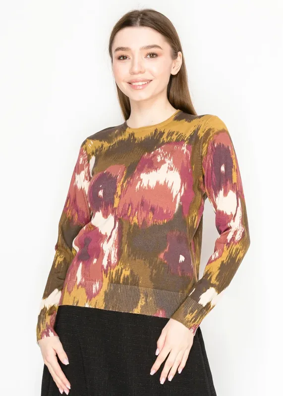 Crewneck Sweater with Painterly Print sold by Lord & Taylor