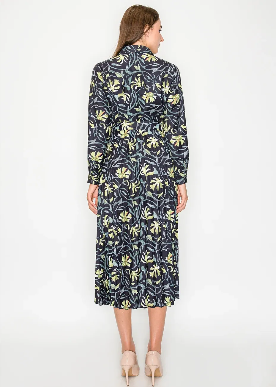 Black Midi Dress with Green Florals sold by Lord & Taylor product image thumbnail 2
