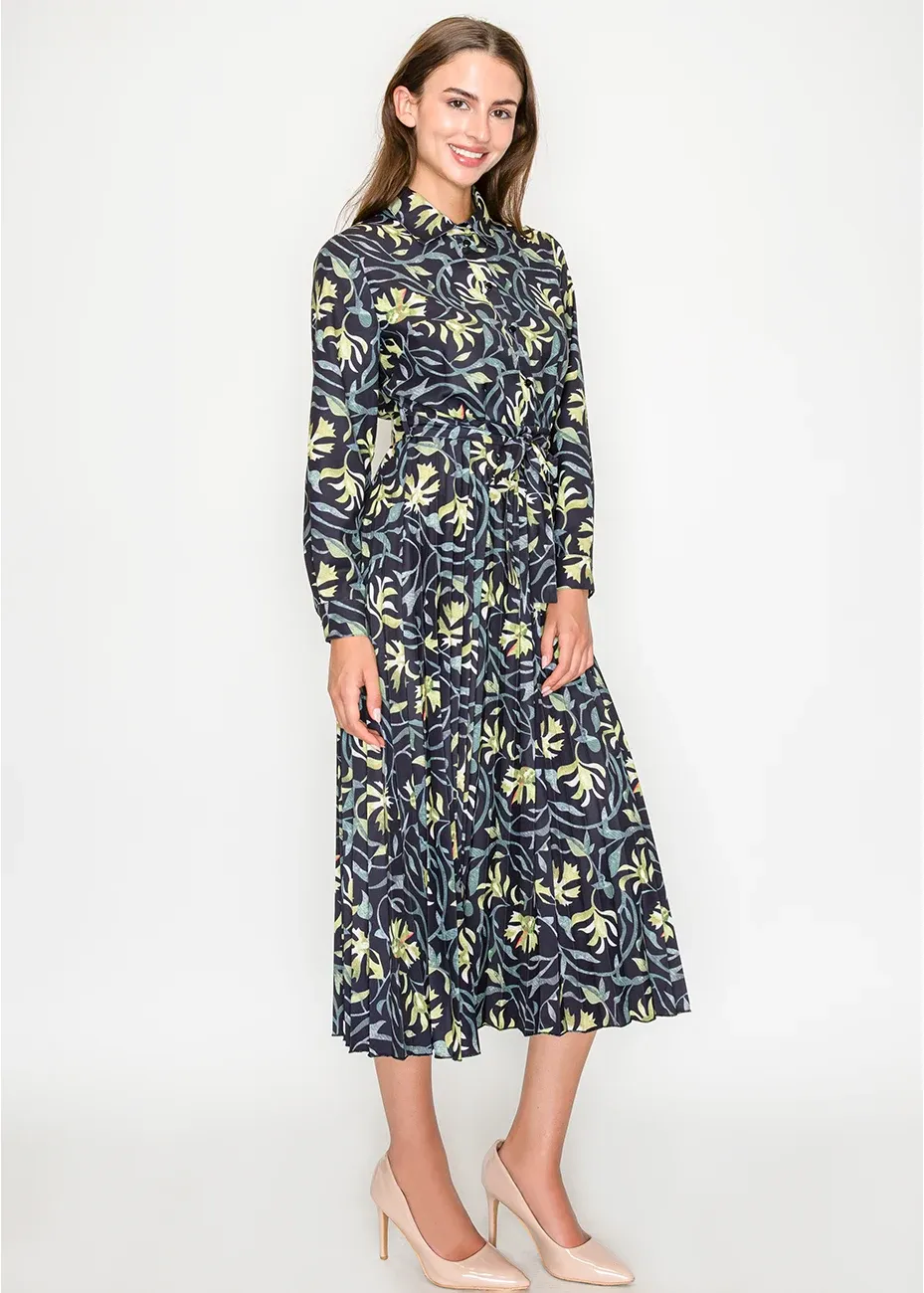 Black Midi Dress with Green Florals sold by Lord & Taylor product image thumbnail 3