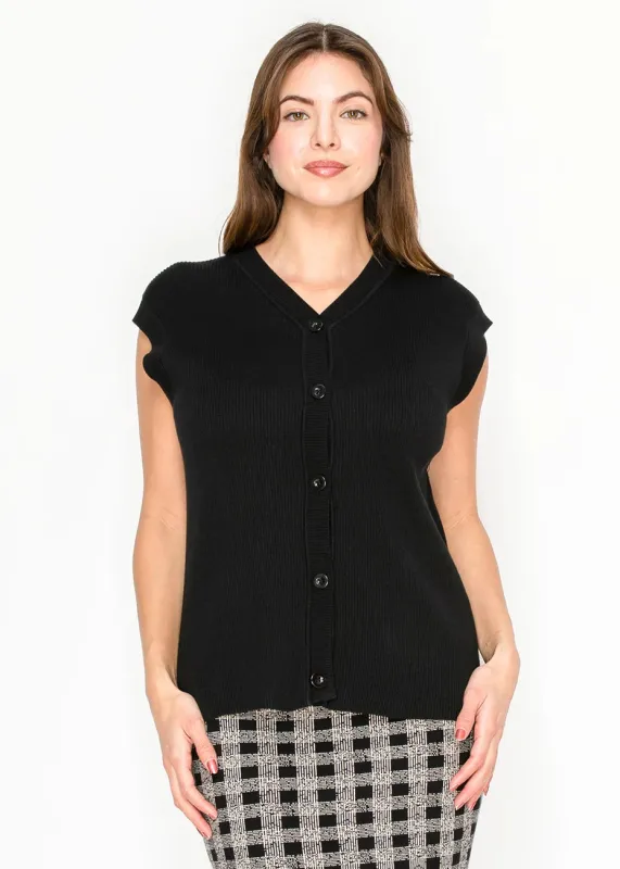 Blend Black Vest with Ribbed Texture sold by Lord & Taylor