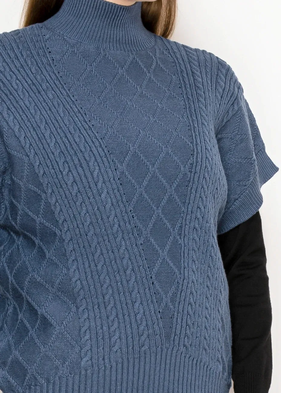 Blue Cable Knit Vest sold by Lord & Taylor product image thumbnail 2