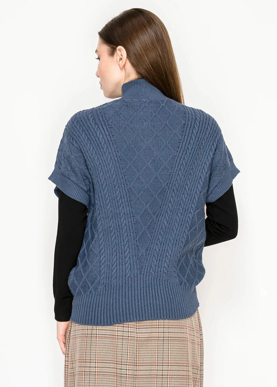 Blue Cable Knit Vest sold by Lord & Taylor product image thumbnail 5