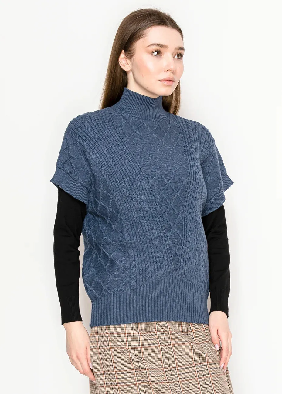 Blue Cable Knit Vest sold by Lord & Taylor product image thumbnail 3