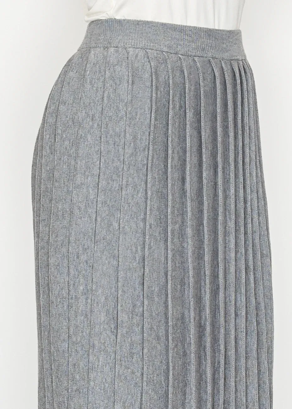 Grey Pleated Knit Skirt with Stripe Accents sold by Lord & Taylor product image thumbnail 3