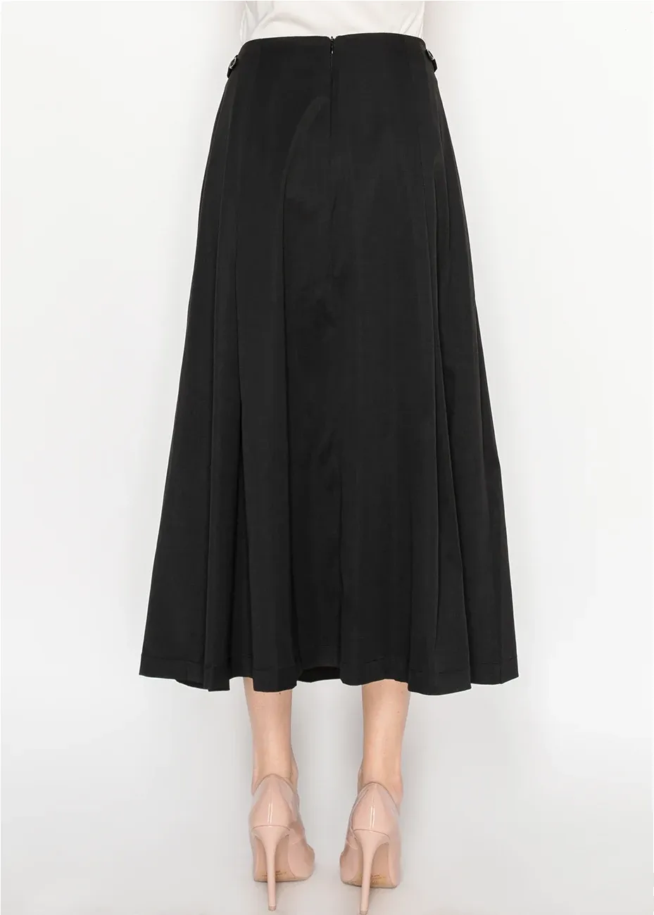 Black A-Line Midi Skirt sold by Lord & Taylor product image thumbnail 4