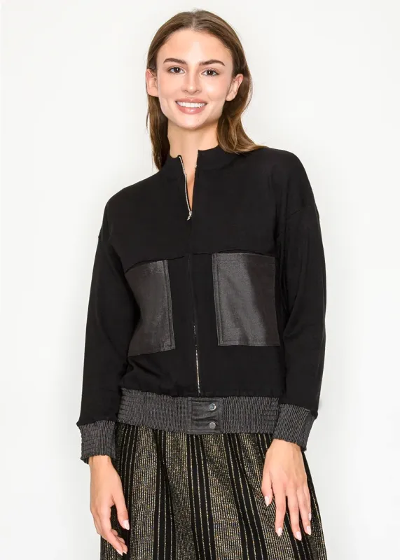 Black Knit Zip Jacket sold by Lord & Taylor