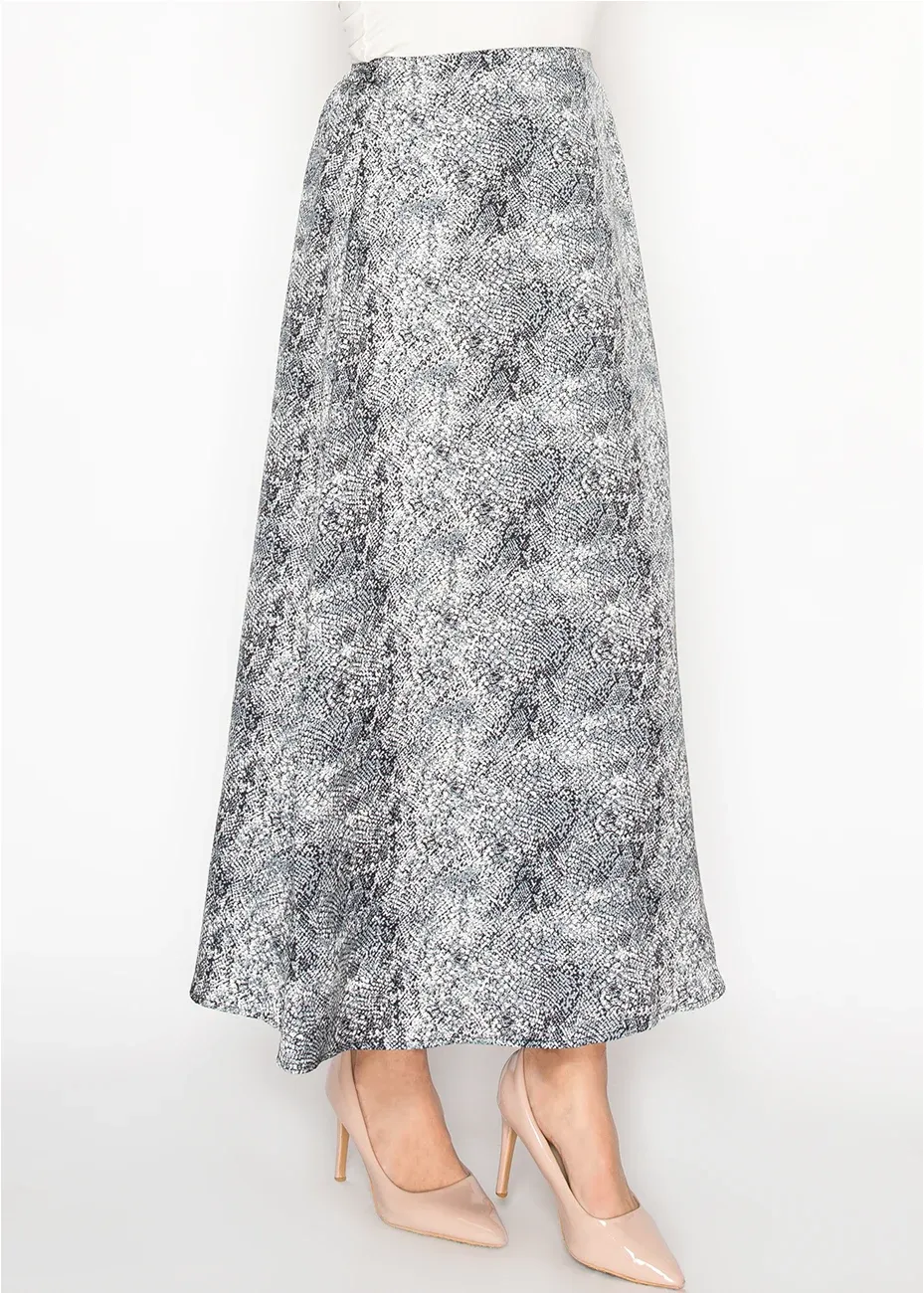 Snake Print Skirt in Grey sold by Lord & Taylor product image thumbnail 3