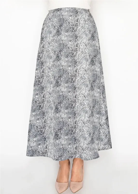 Snake Print Skirt in Grey sold by Lord & Taylor