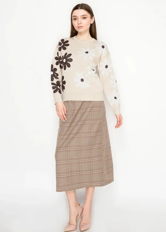 Daisy Knit Pullover in Soft Beige sold by Lord & Taylor
