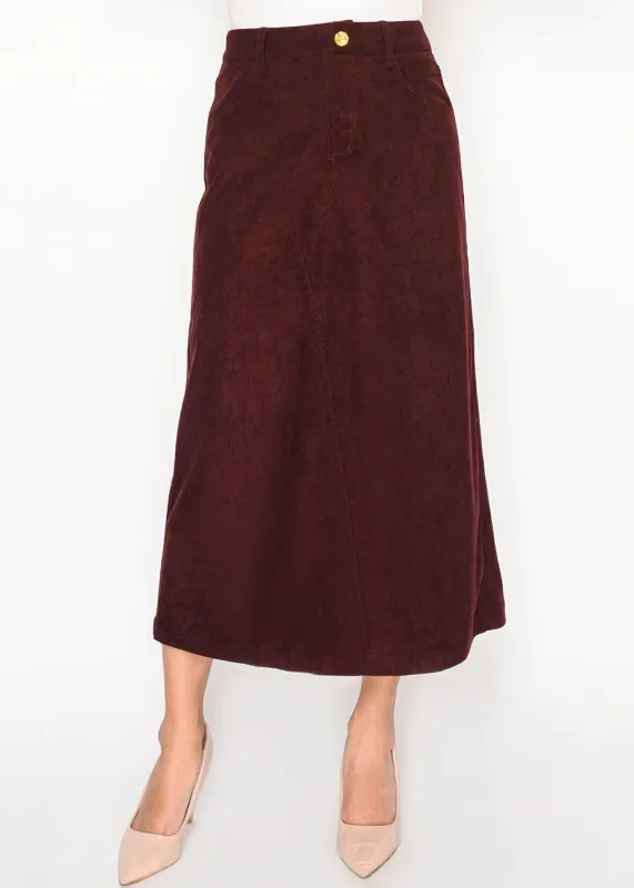 Burgundy Midi Skirt sold by Lord & Taylor