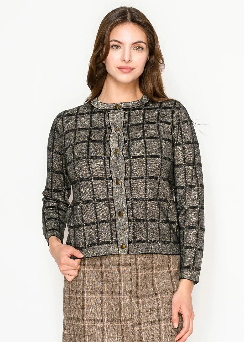 Shimmer Gold Cardigan with Button Details sold by Lord & Taylor product image thumbnail 2