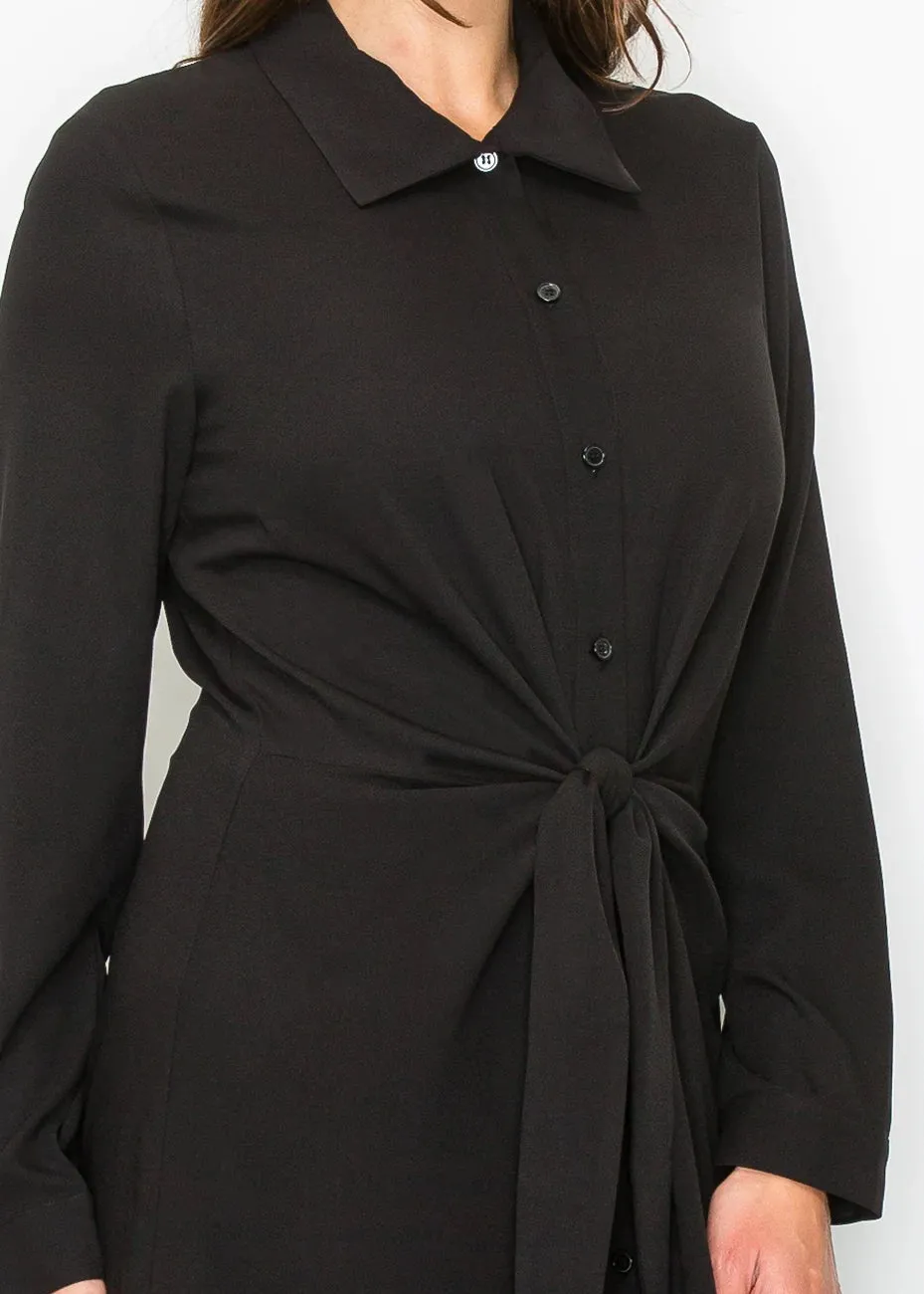 Black Midi Shirt Dress sold by Lord & Taylor product image thumbnail 2