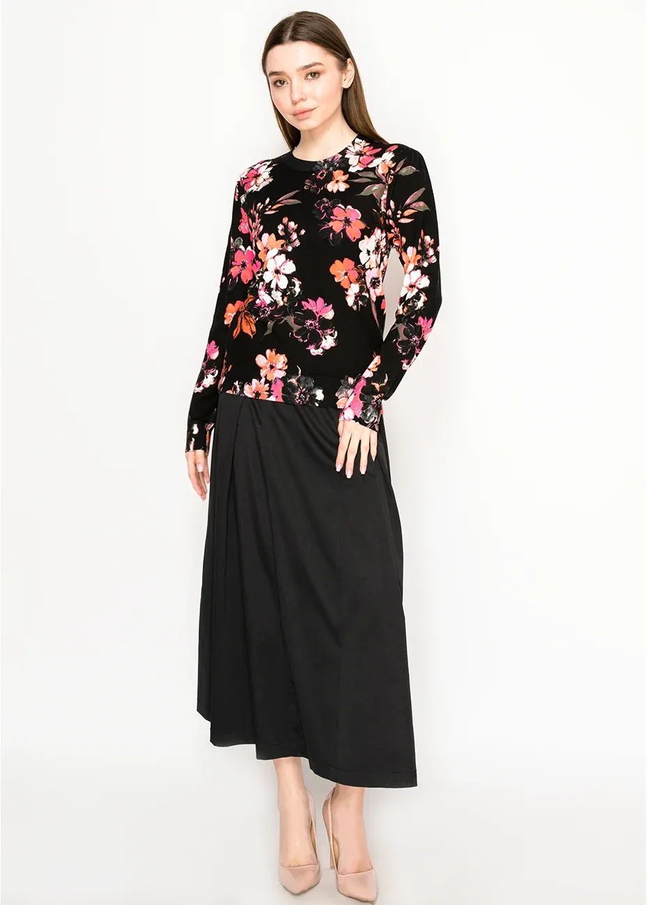 Blooming Floral Sweater in Black sold by Lord & Taylor product image thumbnail 2