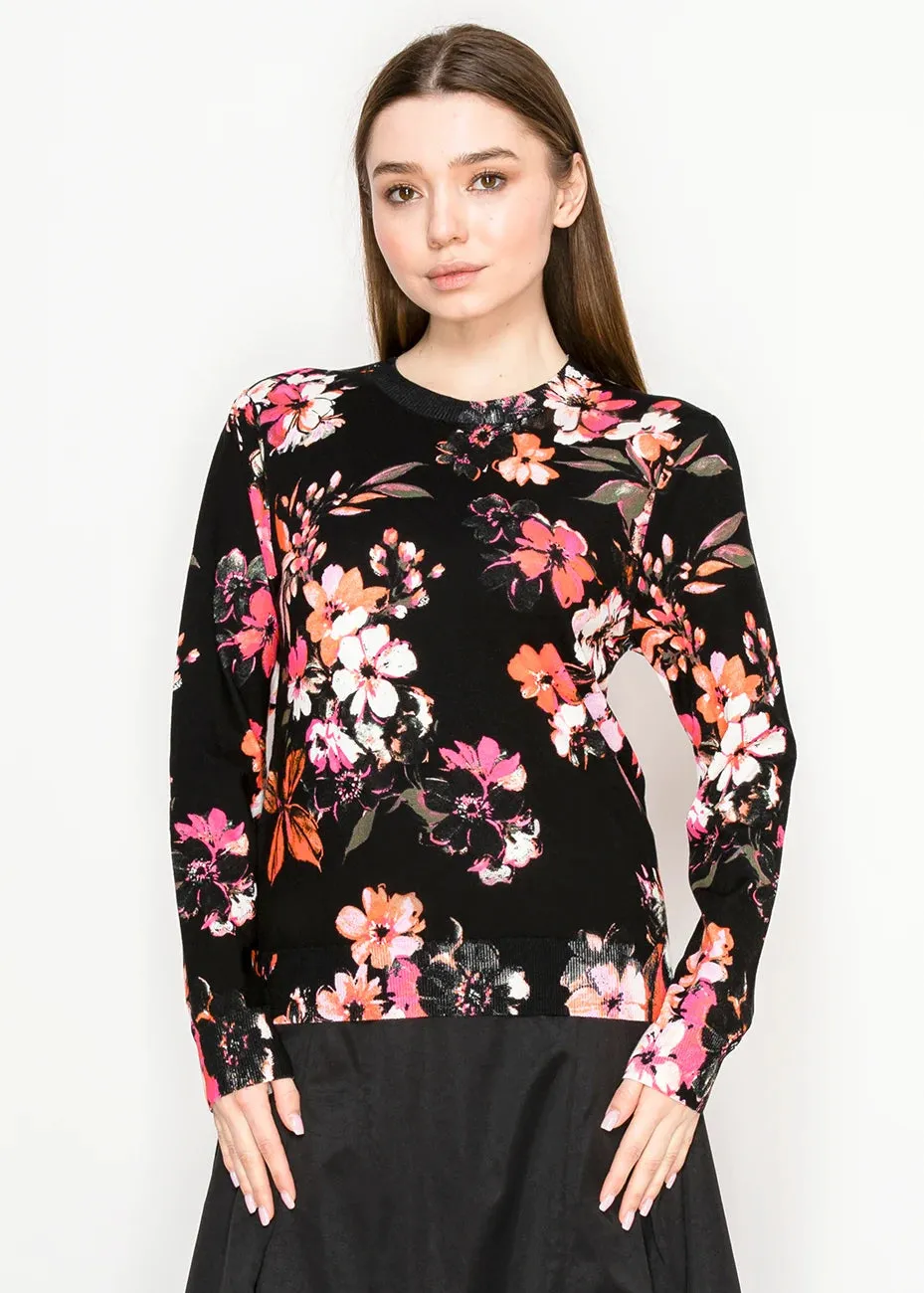 Blooming Floral Sweater in Black sold by Lord & Taylor product image thumbnail 5