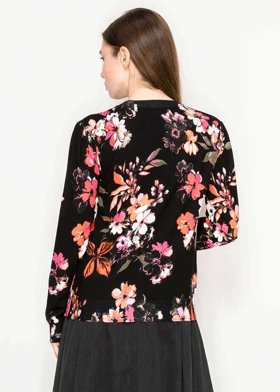 Blooming Floral Sweater in Black sold by Lord & Taylor product image thumbnail 3