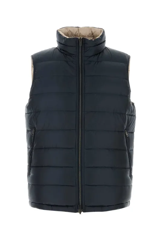 NAVY BLUE NYLON SLEEVELESS DOWN JACKET sold by Lord & Taylor