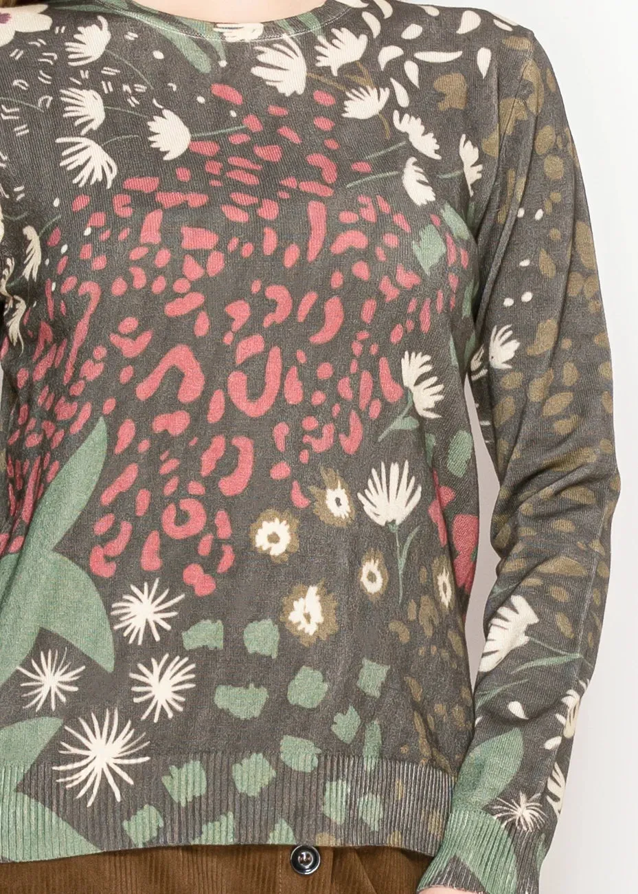 Abstract Botanical Pullover in Olive Mix sold by Lord & Taylor product image thumbnail 5