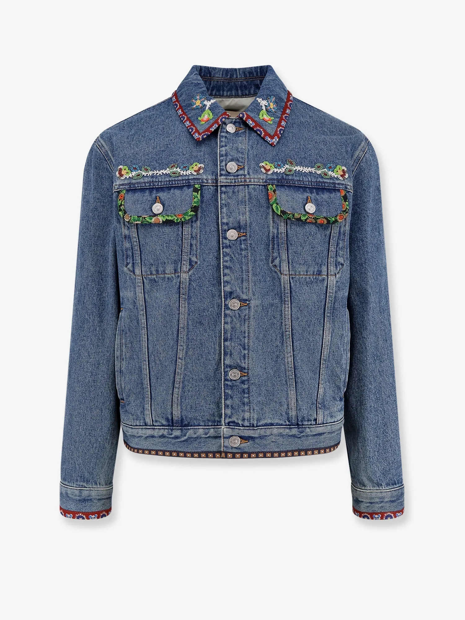 Denim Jacket with Multicolor Embroidery sold by Lord & Taylor