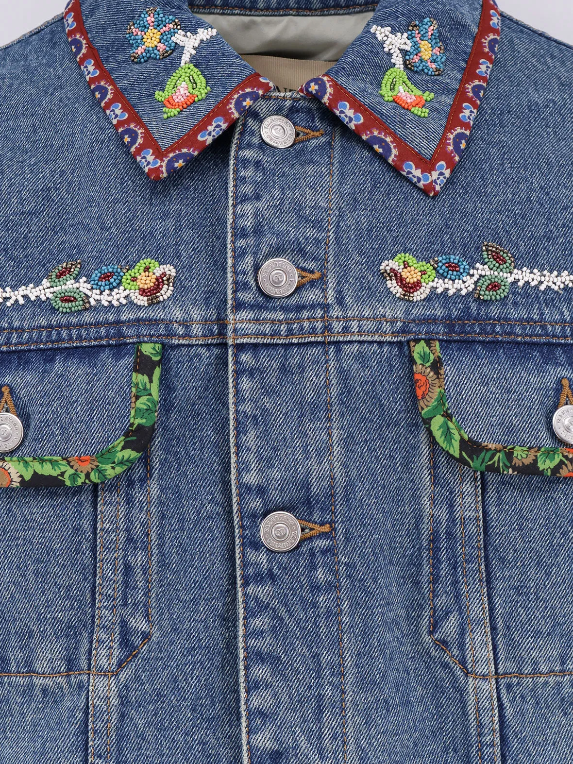 Denim Jacket with Multicolor Embroidery sold by Lord & Taylor product image thumbnail 5