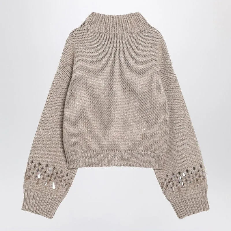 BROWN OPENWORK SWEATER WITH SEQUINS sold by Lord & Taylor product image thumbnail 2