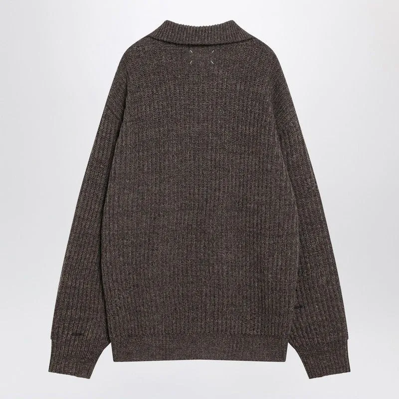 BROWN WOOL SWEATER WITH ZIP sold by Lord & Taylor product image thumbnail 2