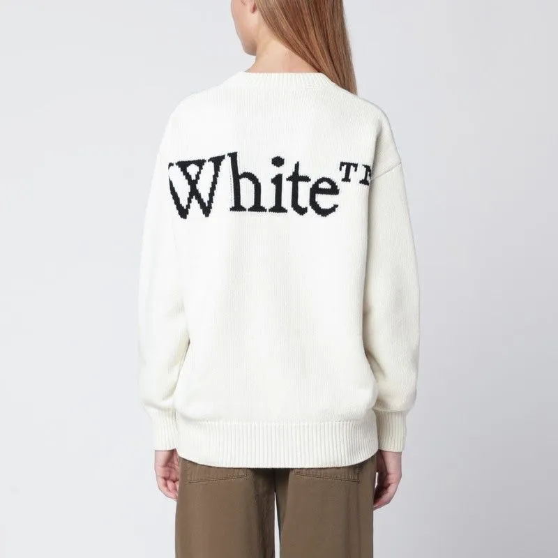 WHITE SWEATER WITH LOGO INTARSIA sold by Lord & Taylor product image thumbnail 2