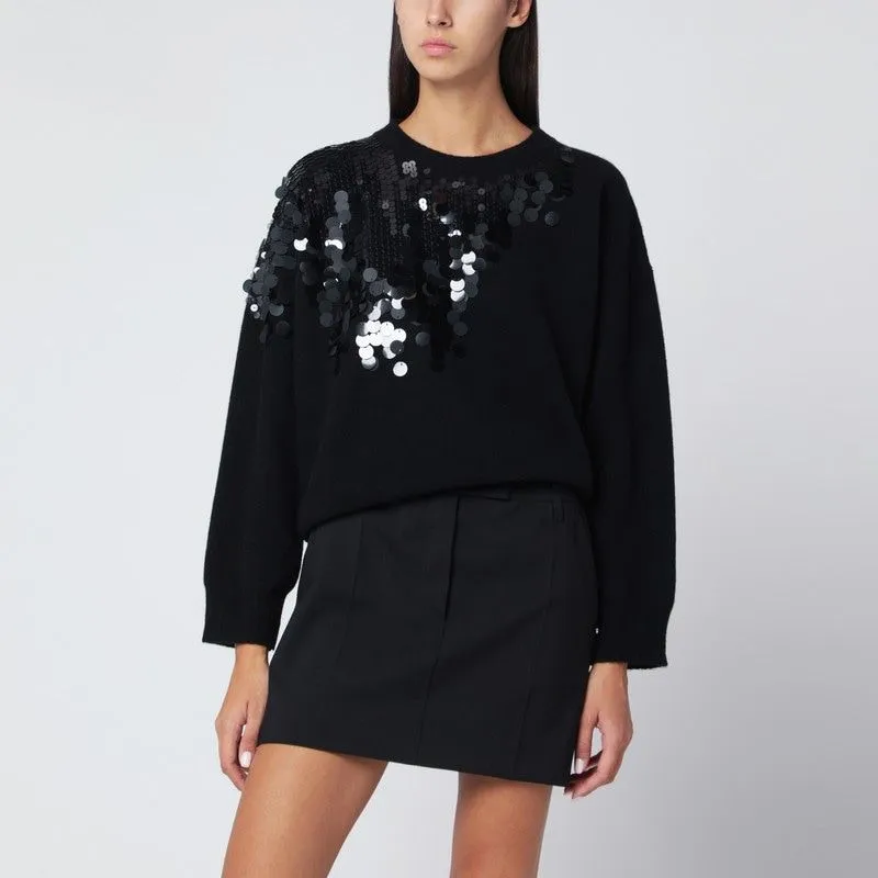 BLACK SWEATER WITH SEQUIN EMBROIDERY sold by Lord & Taylor
