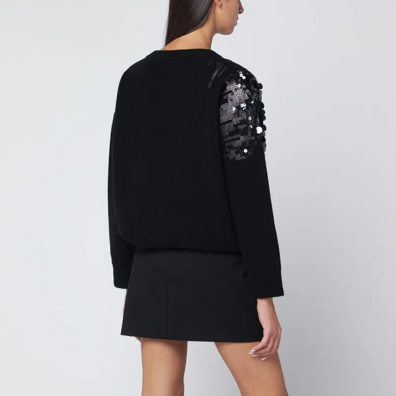 BLACK SWEATER WITH SEQUIN EMBROIDERY sold by Lord & Taylor product image thumbnail 2