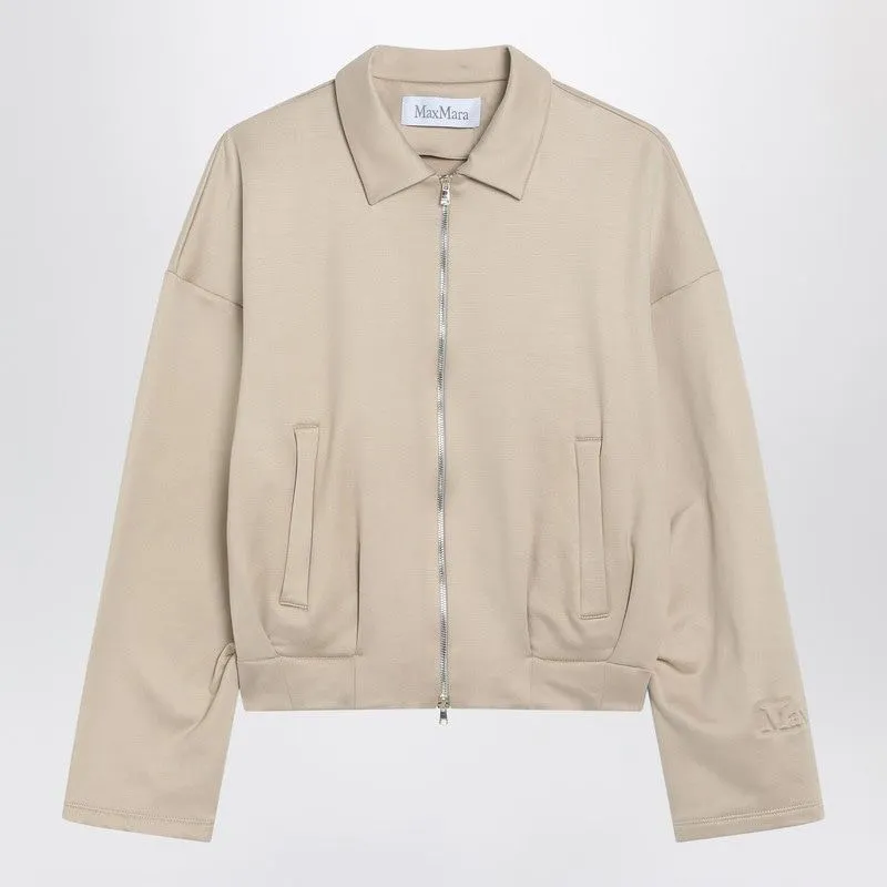 BEIGE CROPPED SWEATSHIRT IN SILK BLEND sold by Lord & Taylor