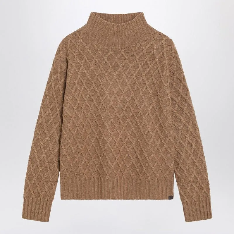 CAMEL CABLE KNIT TURTLENECK JUMPER sold by Lord & Taylor