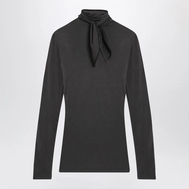 GREY TOP WITH SCARF AND PATCHES made by Lemaire