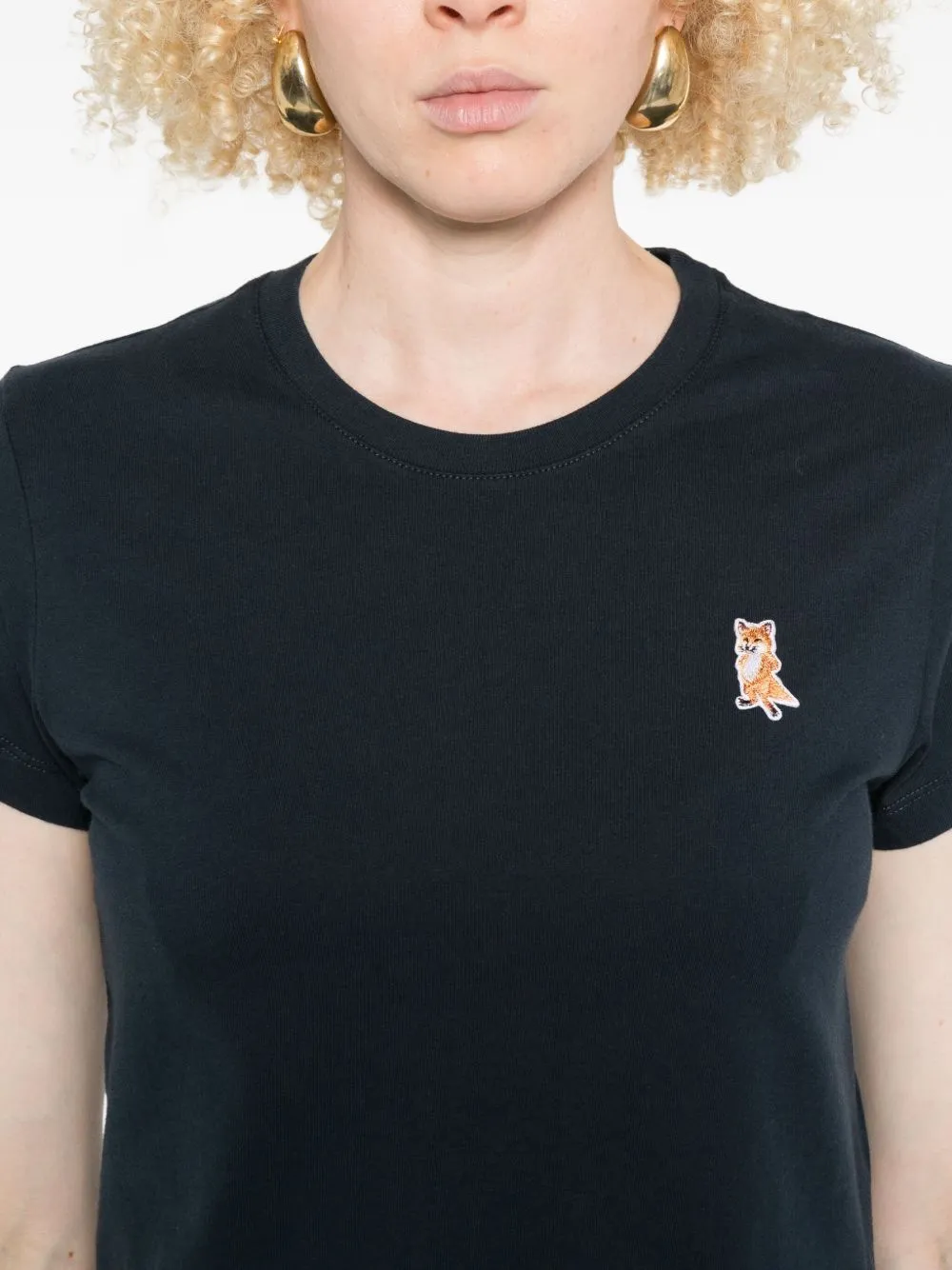 NAVY CROPPED T-SHIRT WITH LOGO PATCH sold by Lord & Taylor product image thumbnail 4