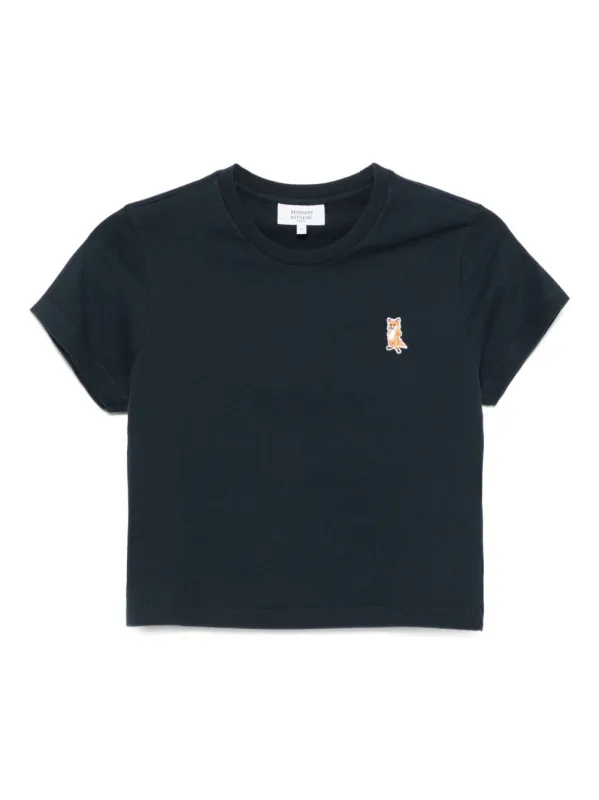 NAVY CROPPED T-SHIRT WITH LOGO PATCH sold by Lord & Taylor